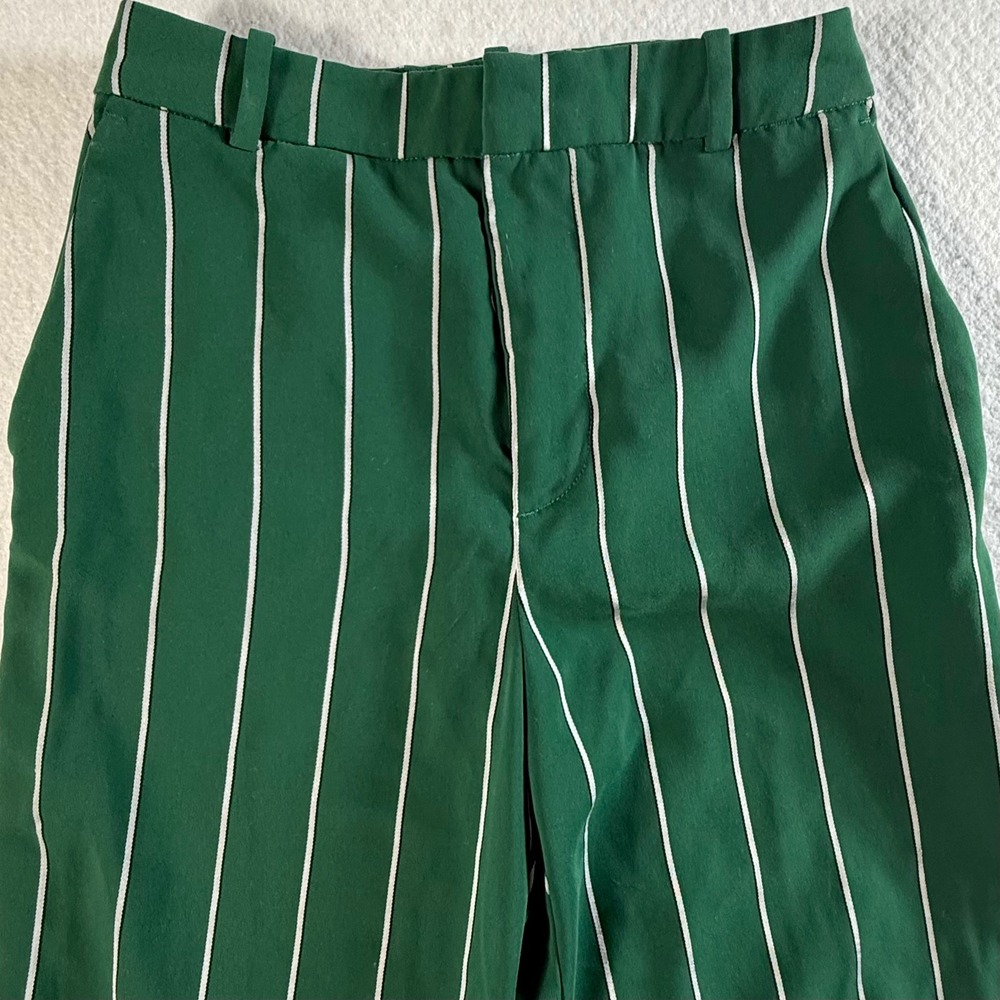 H&M Green Vertical Stripe Trousers